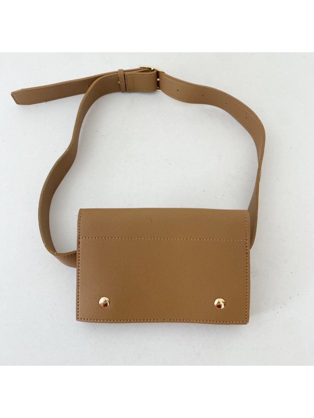 Melie Bianco Vegan Leather Belt Bag Purse Brown